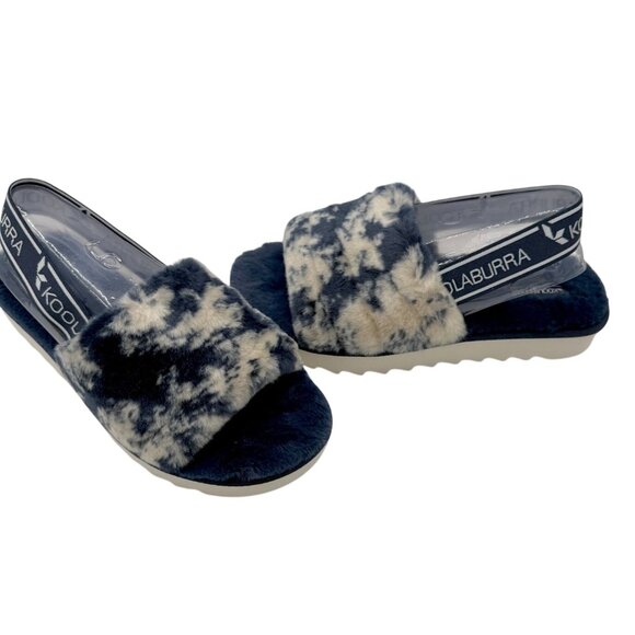 Koolaburra by UGG Fuzz'n II Tie Dye Faux Fur Slide Sandal - NWB - Size 9 - Picture 1 of 5